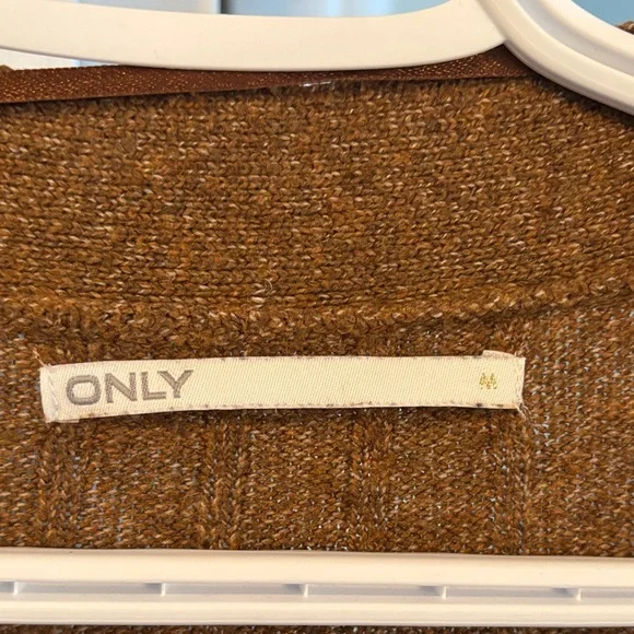 Only Brown Ribbed Cardigan Sweater - Picture 2 of 3